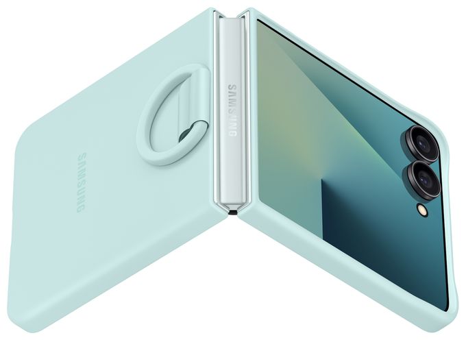 Cover für Samsung Galaxy Z Flip7  Silicone Ring Case (Mintfarbe) 