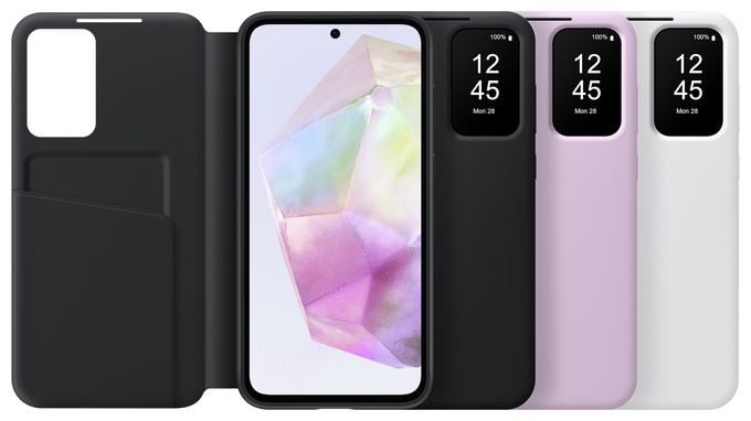 Geldbörsenhülle für Samsung Galaxy A35  Smart View Wallet Case (Schwarz) 