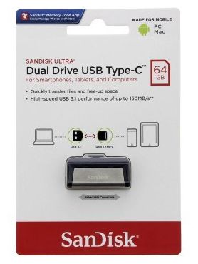 USB Type-A / USB Type-C Stick 64 GB  Ultra Dual Drive (Schwarz, Silber) 