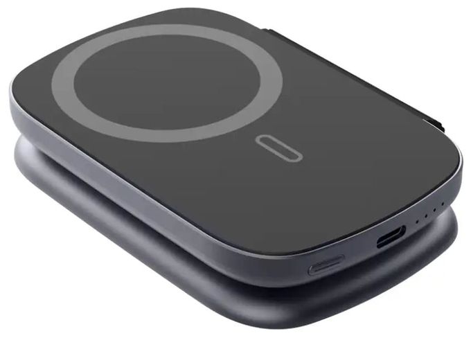 5000 mAh Powerbank USB Typ-C Kabelloses Laden  MagPower Pro – 3‑in‑1 faltbare magnetische (Schwarz) 