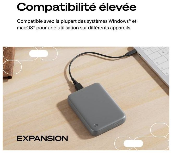 2 TB externe Festplatte 2.5" USB Typ-C  Expansion Portable (Schwarz) 
