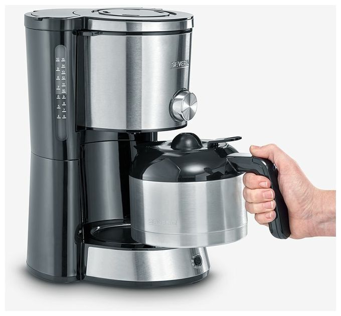 8 Tassen Thermo Filterkaffeemaschine 1,0 l  KA4845 (Schwarz, Edelstahl) 