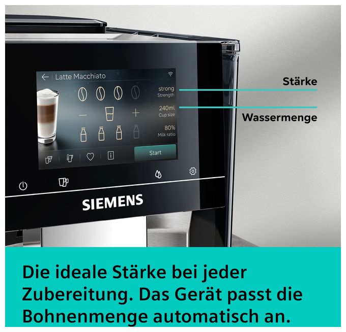 Kaffeevollautomat 19 bar 2,4 l 320 g  EQ700 TQ727D03 iAroma (Edelstahl) 