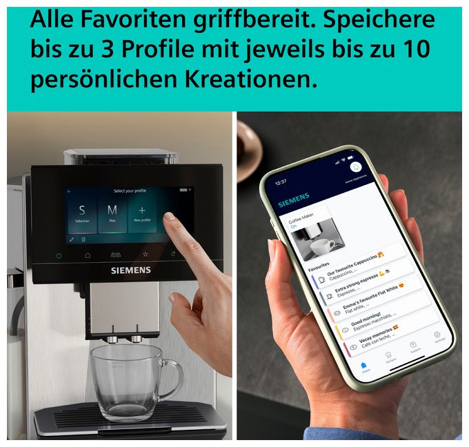 Kaffeevollautomat 19 bar 2,3 l 375 g  EQ900 TQ923E83 iAroma (Edelstahl) 
