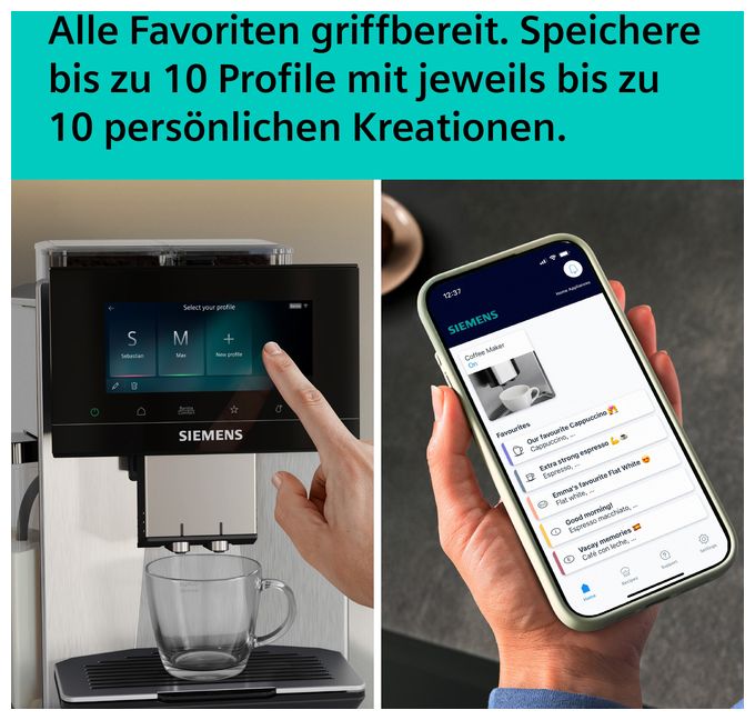 Kaffeevollautomat 19 bar 2,3 l 280 g  EQ900 TQ927E03 iAroma (Edelstahl) 
