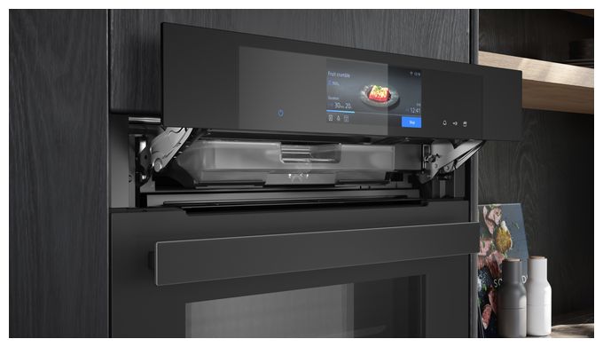 Einbaubackofen groß Dampfgaren AutoClean (Schwarz) iQ700 HS938GDM1 