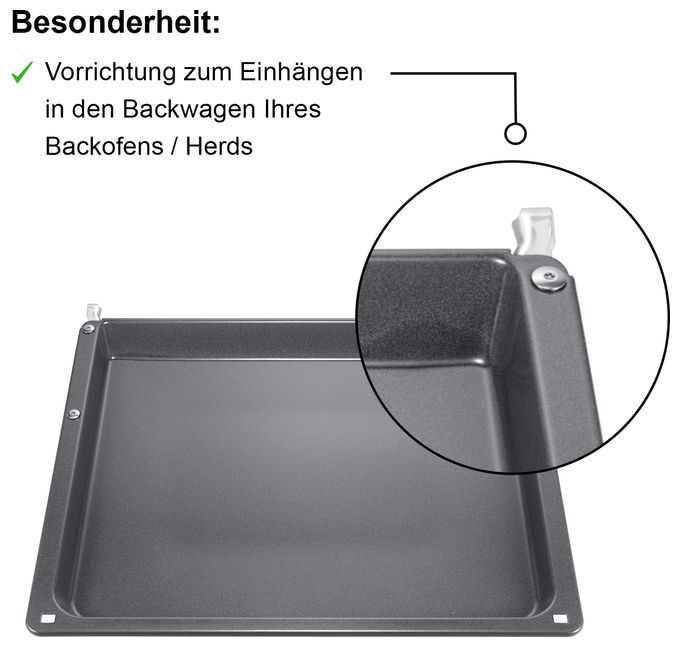 HZ541000 Backblech 30 x 455 x 400 mm spülmaschinengeeignet 