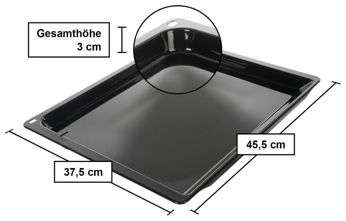 HZ631070 Backblech 30 x 455 x 375 mm spülmaschinengeeignet 