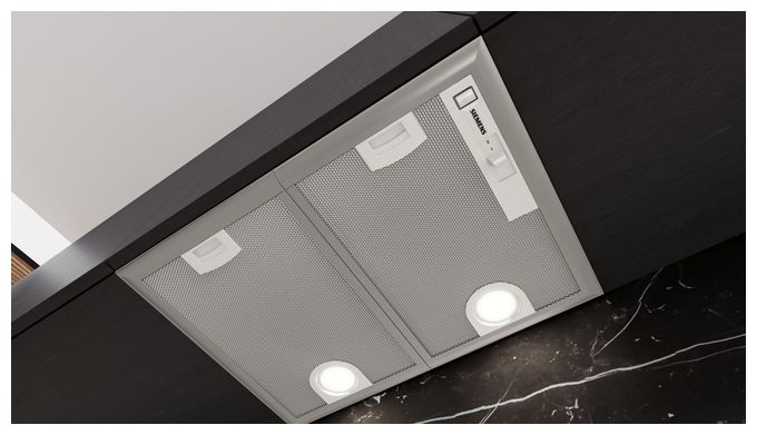 Abluft/Umluft Dunstabzugshaube/Esse Einbau 53 cm (Metallisch, Silber) iQ300 LB55566 Lüfterbaustein 