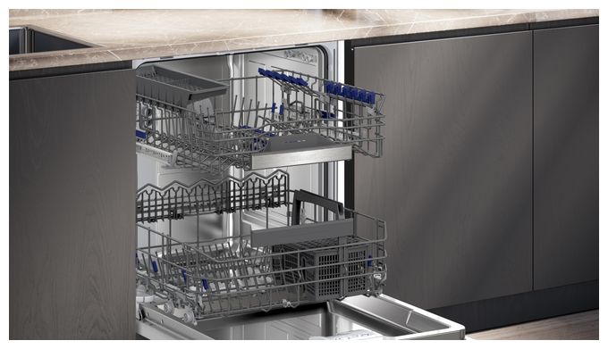 60 cm Geschirrspüler vollintegriert (ohne Front) sehr leise 13 Maßgedecke aquaStop Funktion Wärmetauscher iQ500 SX85E803BE 