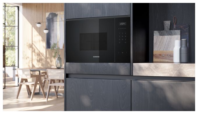 Einbau-Mikrowelle 800 W Größe: klein 5 Stufen (Schwarz) iQ500 BF525LMB1 