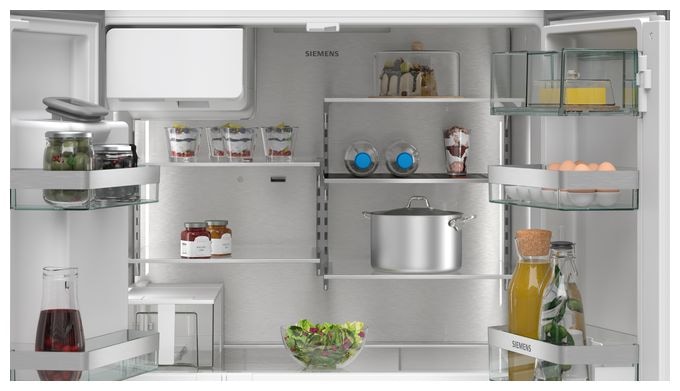 Side-by-Side Kühl-/ Gefrierkombination 375 l / 199 l 327 kWh NoFrost 1830 mm x 905 mm  iQ500 KF96IAPEA (Gebürsteter Stahl) 