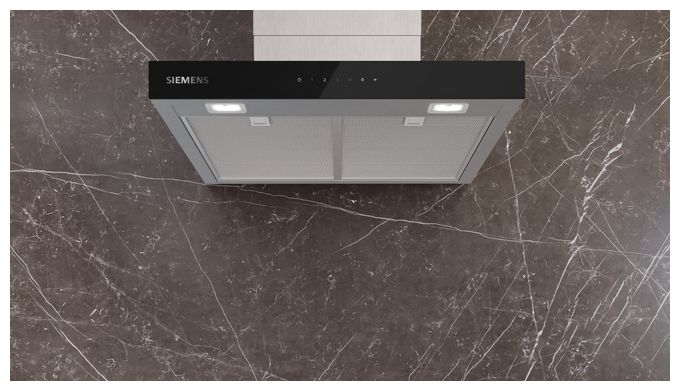 Abluft/Umluft Dunstabzugshaube/Esse Wand 60 cm (Schwarz, Edelstahl) iQ500 LC67BDN30 