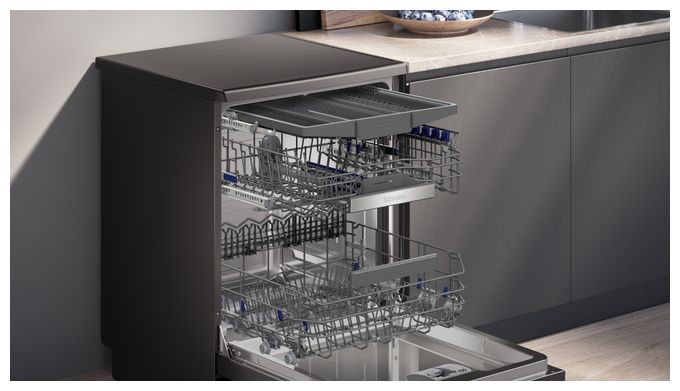 60 cm Geschirrspüler freistehend Sehr leise 14 Maßgedecke aquaStop Funktion Heat exchanger/Drying assistant iQ500 SN25EC13CE 