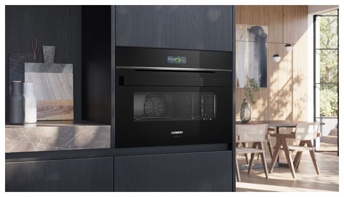 Einbaubackofen kompakt AutoClean (Schwarz/Edelstahl) iQ700 CB974GKB1 
