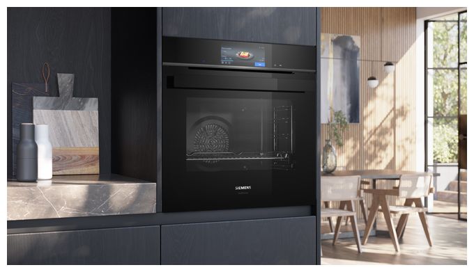 Einbaubackofen groß AutoClean (Schwarz/Edelstahl) iQ700 HB978GMB1 