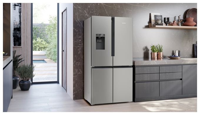Side-by-Side Kühl-/ Gefrierkombination French Door 375 l / 199 l 327 kWh NoFrost 1830 mm x 905 mm  iQ700 KF96DPPEA (Edelstahl) 