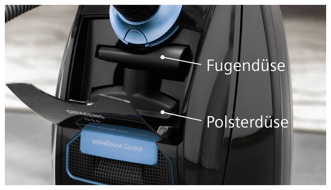 Bodenstaubsauger mit Staubbeutel 850 W HEPA  VSQ5X1230 extreme Silence Power (Schwarz) 