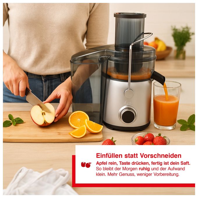 1200 W  8451 Juice Fountain Compact (Schwarz, Silber) 