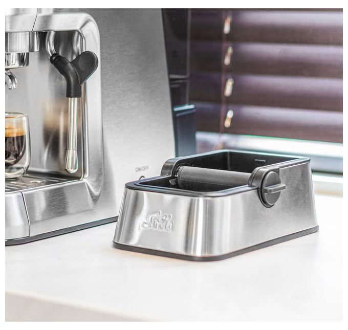 Kaffeesatzbehälter  97843 Perfetta Knock Box (Schwarz, Edelstahl) 