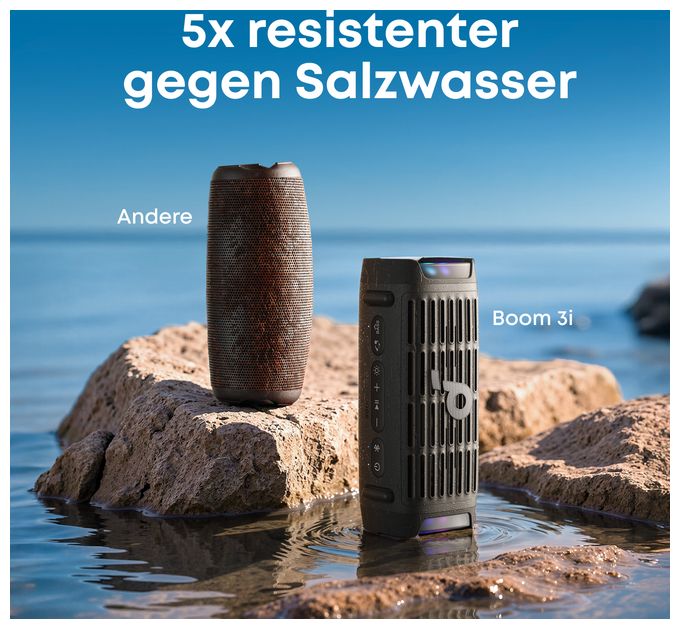 50 W Bluetooth Lautsprecher IP68 Laufzeit bis 16 h  Boom 3i (Schwarz) 