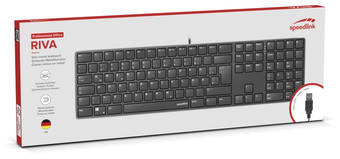 Büro Tastatur USB  SL-640010 (Schwarz) 