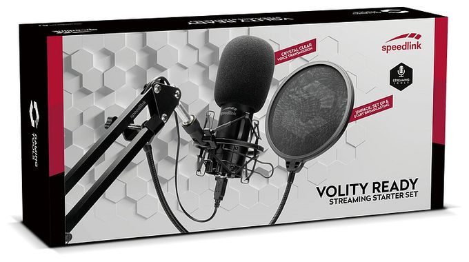 Kabelgebunden Studio-Mikrofon 96 kHz USB  SL-800010 Volity Ready (Schwarz) 