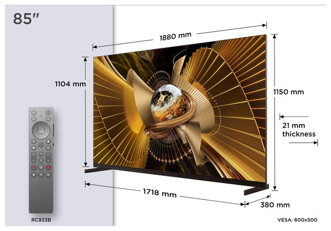 SQD-Mini LED 2,16 m (85 Zoll) Fernseher 4K Ultra HD VESA 600 x 400 mm 85X11L 