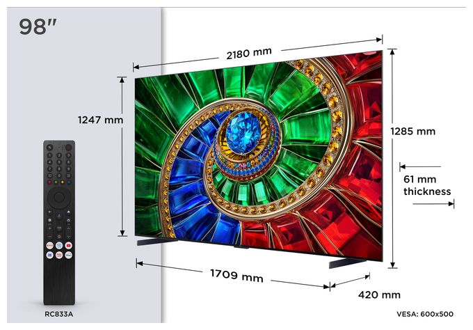RGB-Mini LED 2,49 m (98 Zoll) Fernseher 4K Ultra HD VESA 600 x 500 mm 98RM7L 