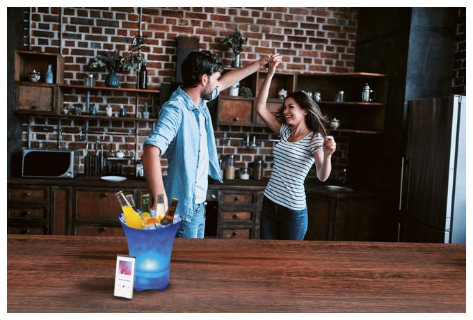 Bluetooth Lautsprecher  Ice Music Bucket Eiskübel (Weiß) 