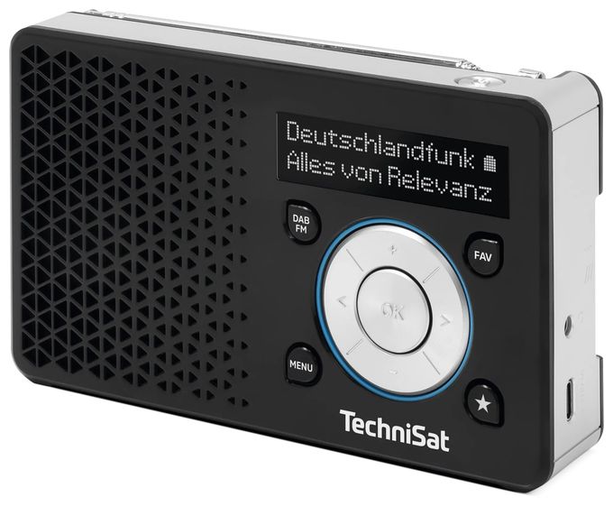 DAB+, FM Radio Tragbar  DigitRadio 1A (Schwarz, Silber) 