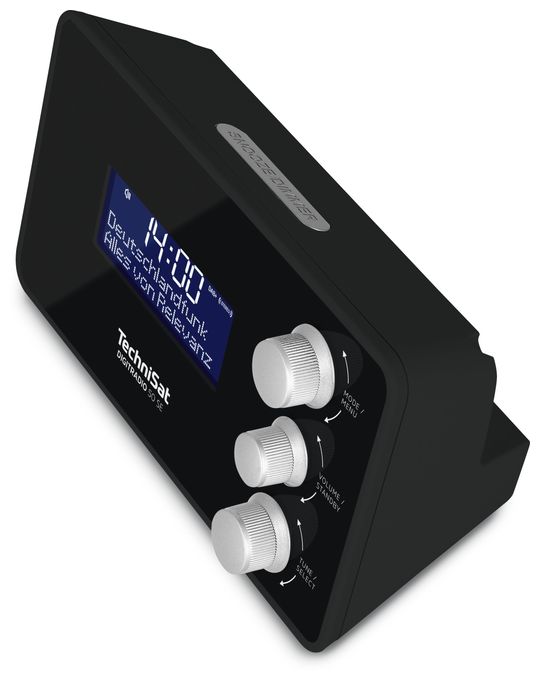 DAB+, FM, VHF Radio Tragbar  Digitradio 50 SE Radiowecker (Schwarz) 