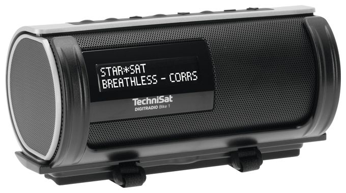 Bluetooth DAB+, FM Radio Tragbar UV-beständig, Wasserfest IP65  DigitRadio Bike 1 (Schwarz, Silber) 