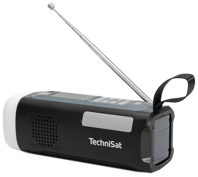 Bluetooth FM Radio Tragbar  Viola Kurbelradio – Notfallradio mit Solar und Kurbel (Schwarz) 