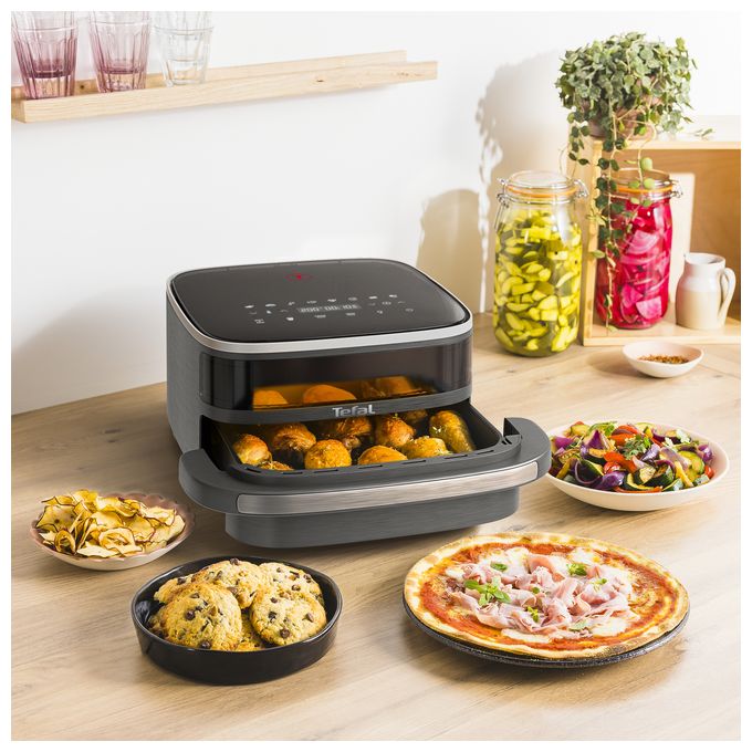 Heißluftfritteuse 2200 W  FW402HE0 Easy Fry XL Surface (Schwarz, Grau) 