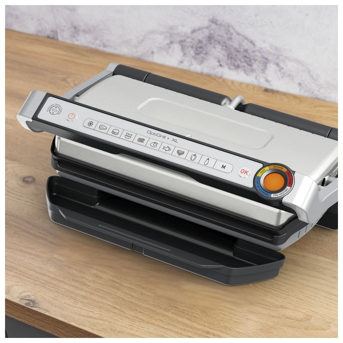 1 Zone(n) 2000 W mit 400 x 200 mm Fläche  GC727D Optigrill+ XL (Schwarz, Edelstahl) 