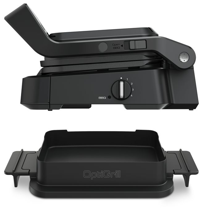 1 Zone(n) 2100 W mit 300 x 200 mm Fläche  GC7748 OptiGrill 4in1 (Schwarz) 