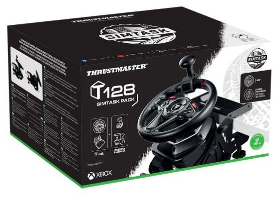 Analog Lenkrad + Pedale für PC, Xbox One, Xbox Series S, Xbox Series X  T128 (Schwarz) 
