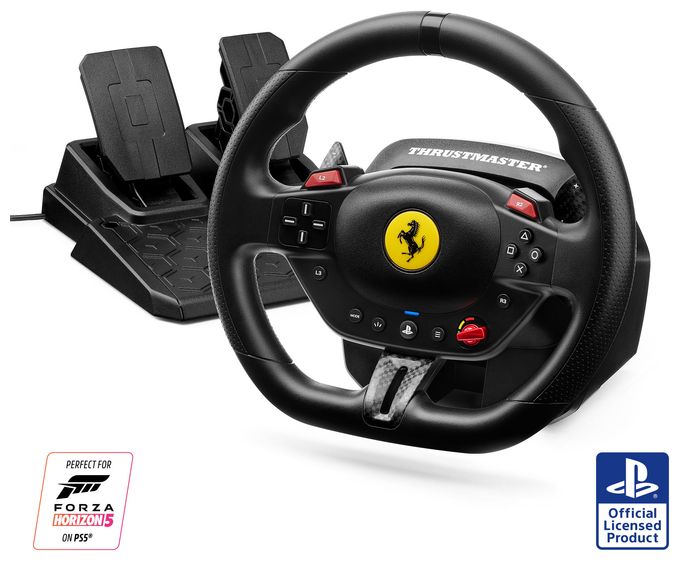 Analog / Digital Lenkrad + Pedale für PC, PlayStation PS4, PlayStation PS5  T98-P Ferrari 296 GTB (Schwarz) 