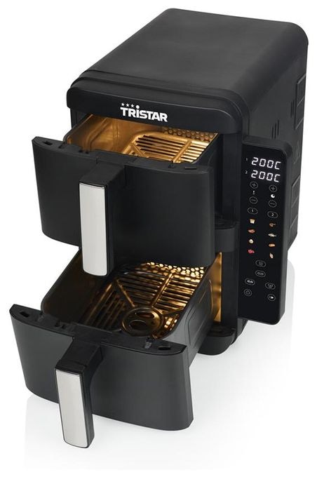 Doppel Heißluftfritteuse 9 l 2400 W  FR-9074 (Schwarz, Grau) 