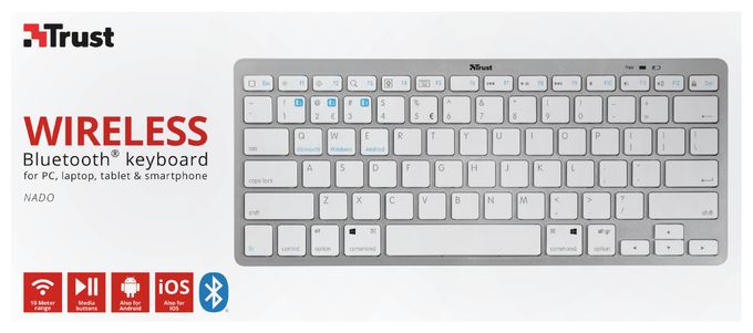 Universal Tastatur Bluetooth  Nado (Weiß) 