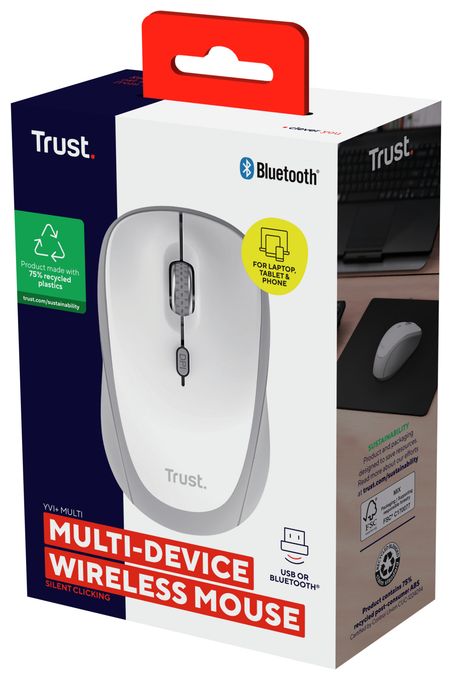1600 DPI Universal Maus Optisch  Yvi+ (Weiß) 
