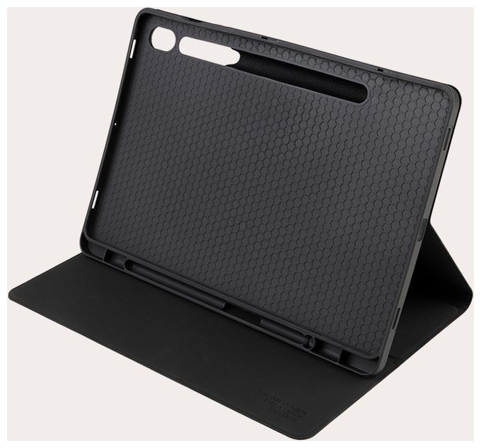 Folio aus Nylon, Thermoplastische Polyurethane (TPU) für Samsung Galaxy Tab S9+ (12,4") 2023, Tab S9 FE+ (12,4") 2023 bis 31,5 cm (12.4") Kratzresistent mit Magnetverschluss (Grau) Gala 