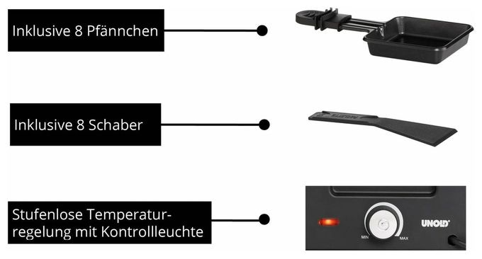 8 Person(en) 1200 W 48760 Delice Basic Raclette 