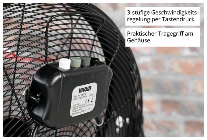 Turmventilator Stand neigbar 41 dB  Windmaschine Black Steel (Schwarz) 