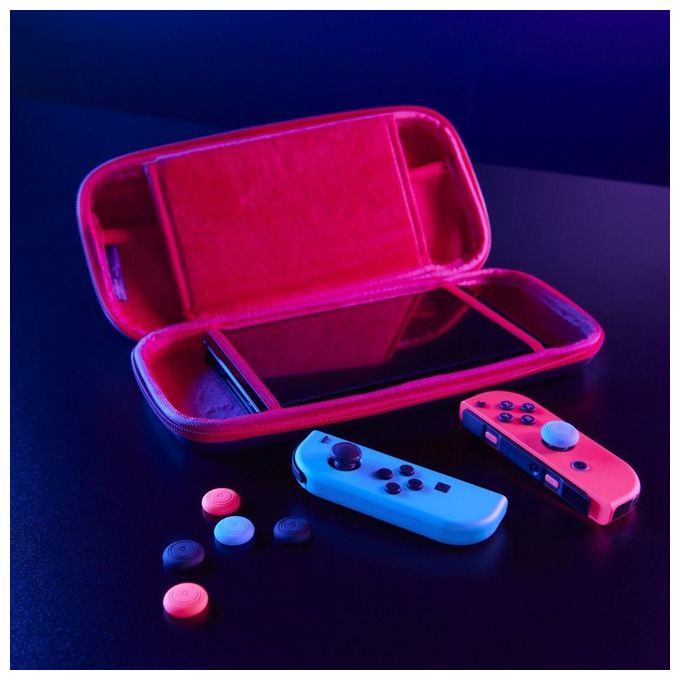Gaming-Controllergehäuse Nintendo Switch  8in1 Zubehör-Set (Schwarz, Rot) 