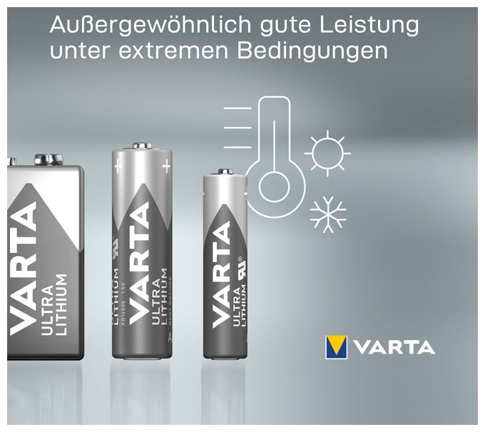 Batterien 9V Blockbatterie, 1 Stück, Ultra Lithium, hohe Leistung für Rauchmelder, Brand- & Feuermelder, Digitalkamera 