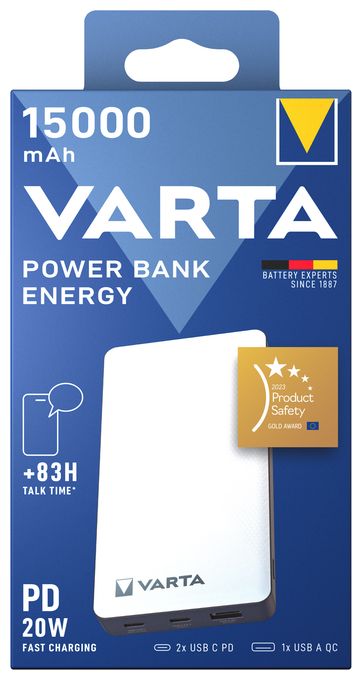 15000 mAh Powerbank USB Typ-C  Energy (Schwarz, Weiß) 