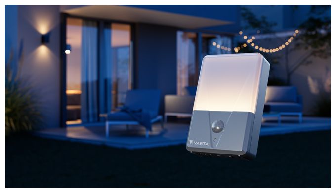 LED Wandbeleuchtung für den Außenbereich Warmweiß Batterie  Motion Sensor Outdoor Light Twin Pack (Grau/Weiß) 