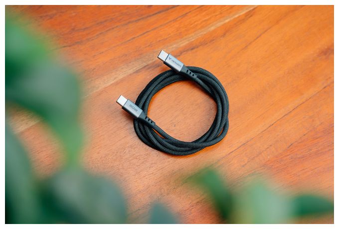 0,48 Gbit/s Stecker Rundkabel USB C auf USB C bis 100 W 1,2 m  31845 (Schwarz) 